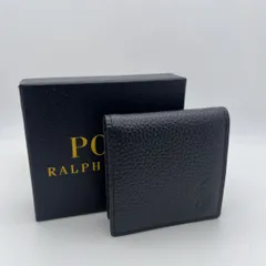 良品 箱付 ポロ ラルフローレン コインケース ネイビー系 YSD