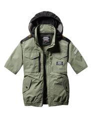 バートル 綿100％ 空調服 AC1186-14 ミルスグリーン AC半袖ブルゾン  【 AC1186-14 ミルスグリーン サイズ XL 】