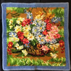 美品　FEILER 花かご　タオルハンカチ　花束　刺繍　ハンカチ