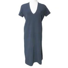 メゾンマルジェラ 1 Maison Margiela 1 ワンピース ひざ丈 半袖 インサイドアウト Vネック 無地 M 紺 ネイビー ■GY09 Xのサムネイル