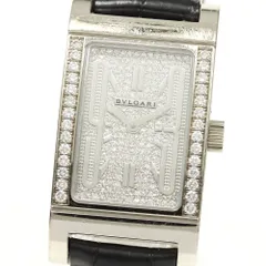 【BVLGARI】ブルガリ レッタンゴロ K18WG ダイヤ文字盤 RTW39G クォーツ レディース 腕時計_689533