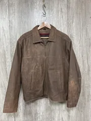ST.JOHN’SBAY レザー ブルゾン ジャケット sizeM/茶 ◆■◎メンズ