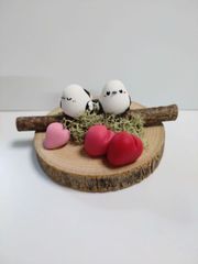 可愛いシマエナガシリーズ　シマエナガカップル
