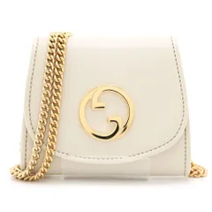 【ほぼ未使用】グッチ GUCCI ブロンディ ミディアム チェーンウォレット 725219 ホワイト ショルダーバッグ ミニバッグ ミニ財布 レディース 白 ゴールド金具 中古 美品