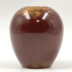 栗崎鋳工所　栗崎二夫作　天明鋳物　朱銅花器