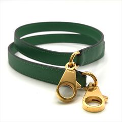 美品 HERMES エルメス ケリー ボリード ゴールド金具 レザー ショルダー ストラップ レディース バッグアクセサリー グリーン a8786