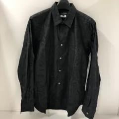 08w11491 コムデギャルソン オムプリュス COMME des GARCONS HOMME PLUS 総柄 長袖シャツ サイドプリーツ レギュラーカラーシャツ ブラック PG-B035 XSサイズ 【中古品】