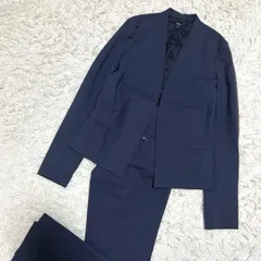 美品✨セオリー ウール セットアップ ノーカラージャケット スラックス ネイビー
