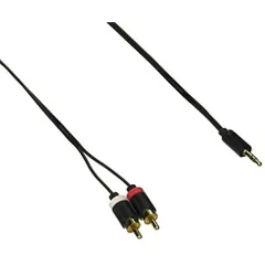 エレコム AVケーブル 音楽伝送 3.5φ-RCAピンプラグ×2 ブラック 2.0m DH-MWRN20 （1点）