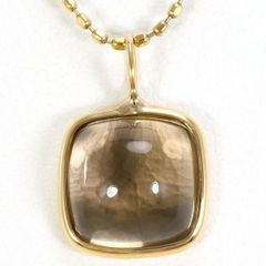 K10YG　ネックレス　necklace　スモーキークォーツ　総重量約1.4g　約40cm