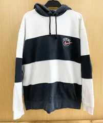 SUPREME (シュプリーム) 19SS ×NIKE Stripe Hooded Sweatshirt ナイキ ロゴ刺繍プルオーバースウェットパーカー フーディー ブラック/ホワイト BV7558-010のサムネイル