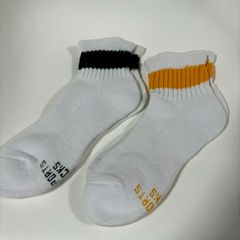 ソックス 靴下 3足セット メンズ 25-27cm アンクルソックス キースポーツ ラインソックス イエロー グリーン ブラック KEE SPORTS キースポーツ 2P LINE SOCKS 新品