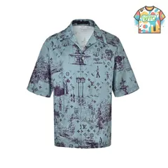 【今日WTO】Louis Vuitton Park All-Over Print Short-Sleeve Shirt-LR28