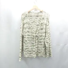 ◇ ⊇ mystic ミスティック 透かし編み ニット 長袖 カーディガン サイズF グリーン系 レディース E  【1503060021781】