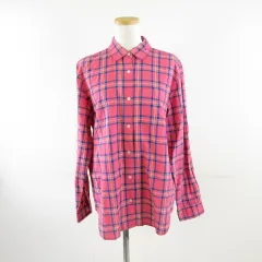 エーグル AIGLE チェックシャツ 長袖 ピンク 青 40 *A215