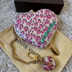 ルイヴィトン Louis Vuitton M91473 コインケース モノグラム ヴェルニ ポルトモネ・クール レオパード ブロンコライユ(ホワイトxピンク)