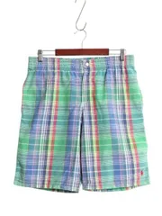 【お得なクーポン配布中!】 00s ポロ ラルフローレン チェック ショートパンツ メンズ L オールド スイム ショーツ 水陸両用 コットン ナイロン 短パン インナー付き