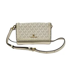 MICHAEL KORS(マイケルコース) 財布 - アイボリー×ダークブラウン ショルダーウォレット/ショルダーストラップ取り外し可 レザー