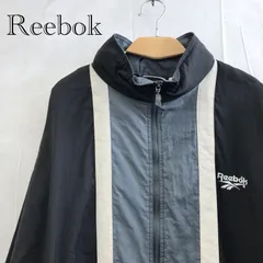 Reebok リーボック 90ｓ ナイロンジャケット Ｌ ブラック 古着 ヴィンテージ ジップアップ 長袖 薄手 ストリート カジュアル メンズ