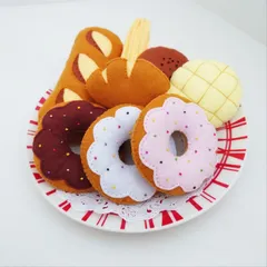 【プレゼント付き♪】おままごと＊フエルトのドーナツ＆パンSET（８個入）
