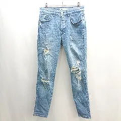 ◇ ZARA ザラ ストレッチ ダメージ加工 カジュアル デニム スキニー パンツ サイズEUR 38 ブルー系 レディース E  【1406050069278】