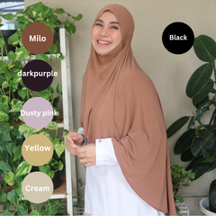 ロングヒジャブ AYAMI BERGO PACKAGE (6pcs) INSTANT HIJAB ヒジャブ イスラム教 宗教 民族衣装 ツートン 女性用 レディース 正装 ムスリム シンプル ロング