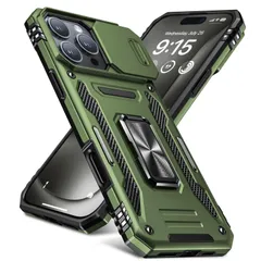 新品　iPhone 16 Pro Max ケース リング付き 衝撃吸収 耐衝撃 スタンド機能 米軍MIL規格 アイフォン 16 pro max ケース 全面保護 360°回転 滑り落ちにくい 人気 おしゃれ 携帯カバー 緑 WY95-73