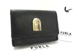 ■新品■未使用■ FURLA フルラ レザー 三つ折り 財布  ミニウォレット レディース ブラック系 BG1616