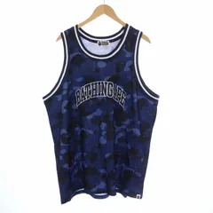 アベイシングエイプ A BATHING APE COLOR CAMO BASKETBALL TANK TOP タンクトップ カモフラ 迷彩 メッシュ 2XL 青 ブルー 001VTI301019M /KHのサムネイル