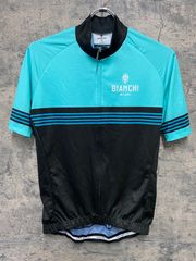JD444 ビアンキ Bianchi 半袖サイクルジャージ チェレステ 黒 M