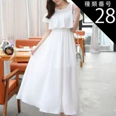 種類28：ホワイトフローラル/XL ワンピース ノースリーブ ラウンドネック オフショルダー Aライン ハイウエスト ウエストゴム 透け感 かわいい 大人可愛い きれいめ シンプル カジュアル 上品 おしゃれ レトロ こなれ感 エレガント とろみ感 抜け感 ス