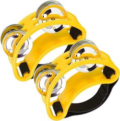 Leiasnow タンバリン パーカッション フットパーカッション 足タンバリン フットタンバリン フットベル 足用 楽器(イエロー2個)