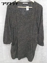 ◇ ◎ URBAN RESEARCH DOORS 総柄 長袖 膝丈 ワンピース サイズOne ブラック ベージュ レディース 【中古】 【1002802271656】