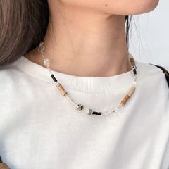 ショップオープン記念！20%OFF♡  ピクチャージャスパー&シェルネックレス　サージカルステンレス　金属アレルギー対応　mamo