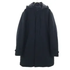 nano universe ナノユニバース フーデッド 中綿コート L ブラック メンズ 古着