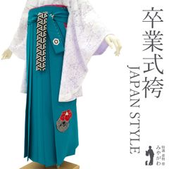 【中古】 袴 卒業式 リサイクル 女性用 JAPAN STYLE ジャパンスタイル 丸紅ブランド 浅葱色 水色 椿 花丸 鶴 菊 ワンポイント 刺繍 金糸 かわいい 春 秋 冬 仕立て上がり 紐下2尺5寸 95cm Ｌサイズ みやがわ sb16096