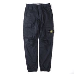 ストーンアイランド STONE ISLAND コットン ウール ガーメントダイ ジョガーパンツ カーゴ 30 ブラック メンズ 正規品 5-YD017