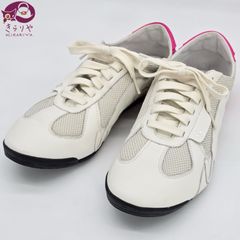 PUMA RUDOLF DASSLER プーマ ルドルフ・ダスラー ドライビングシューズ スニーカー 27㎝ 天然皮革 合成繊維 ホワイト/フーシャ/レッドカラー 箱 取扱説明書 タグ レザータグ 明細書/ショップカード 345000 02