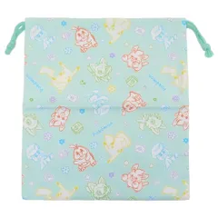 【メール便】ポケットモンスター 巾着袋 巾着M ミント ポケモン マルヨシ 新学期準備雑貨 幼稚園 小学生 キャラクター グッズ 