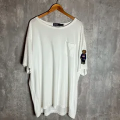 現行 ポロバイラルフローレン Tシャツ ビックシャツ ポロベア 後付けワッペン 白 XLサイズ ★お値段交渉を受け付けます。