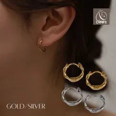 ピアス 金属アレルギー対応 フープピアス キャッチレス 18Kコーティング レディース モダン 大人 シンプル ツイスト かわいい エレガント ジュエリー ゴールド シルバー 送料無料 プチプライス高見え CRAIFE