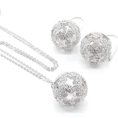SWAROVSKI スワロフスキー ネックレス ピアス シルバーカラー HEMISPHERE ヘミスフィア 星 スター ボール パヴェ