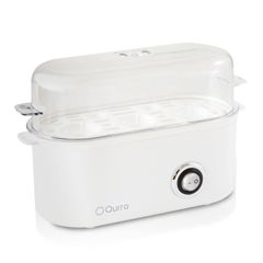 新品 Qurra(たまくっく) ゆでたまご器 ゆでたまごメーカー エッグスチーマー 茹で卵メーカー ゆで卵調理器 蒸し器 スチームクッカー 半熟卵 固ゆで卵 3個 2個 1個 3R SYSTEMS (ホワイト)