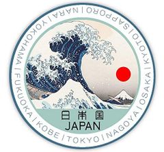 Japan 日本 富士 日ノ丸 ステッカー 円型:7cm