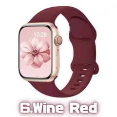 【Apple Watch 交換用バンド】シリコン スポーツバンド ⑥ワインレッド 全14色/全4サイズ展開 38 40 41 42 44 45 49mm対応 Series 1〜9 SE Ultra兼用 アップルウォッチ AppleWatch ベルト