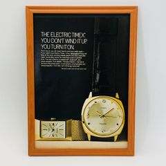レトロ 広告　ビンテージ　ポスター　　『 タイメックスTIMEX 』　フレーム付　※貴重な当時物 1960's　オリジナル アメリカ　ヴィンテージ 輸入雑貨　アドバタイジング( AZ1460 )