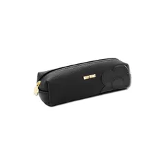 MARY QUANT(マリークワント) シュリンクデイジーパッチ スクエアペンケース H5×W18.5×D6cm ブラック