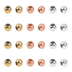 【新着商品】穴径2~3mm DIY材料 素材 手作り クラフト用品 ジュエリー作り アクセサリーパーツ ブレスレットネックレス用 メタルビーズ 金属ビーズ 小さなビーズ スペーサービーズ ロンデルビーズ 丸玉ビーズ ビーズ 304ステンレス ラウンドビーズ 6