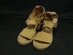 Max Mara マックスマーラ スエード×キャンバス ヒール サンダル 表記サイズ 37 (約24.0cm) 靴 シューズ ブラウン系 DG5013のサムネイル