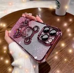 iPhone ケース　クマ ピンク　キラキラ　かわいい　iPhone 16 iPhone 15 iPhone 14 iPhone 13 iphone16Promaxおしゃれ
